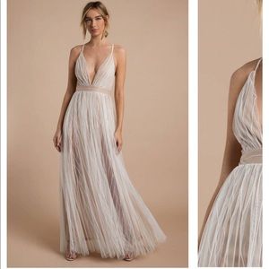 TOBI white & nude lace maxi - formal/prom/bridal